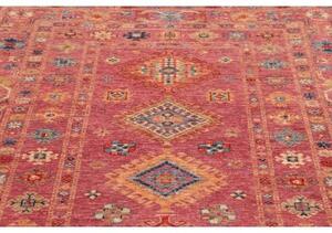 Tappeto Kazak Fine Stilizzato Rosso Antico Blu Ottanio 150x201 Cm
