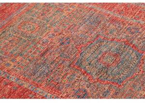 Tappeto Kairo Stilizzato Rosso Mattone Blu Petrolio 99x149 Cm