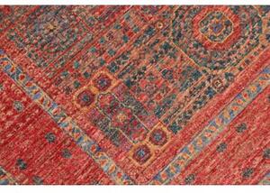 Tappeto Kairo Stilizzato Rosso Mattone Blu Petrolio 99x149 Cm