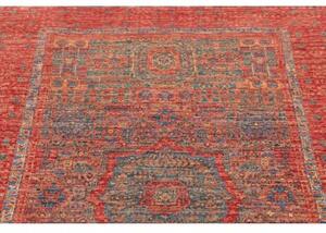 Tappeto Kairo Stilizzato Rosso Mattone Blu Petrolio 99x149 Cm