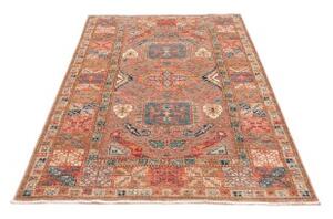 Tappeto Kazak Fine Stilizzato Rosa Antico Blu Petrolio 122x190 Cm