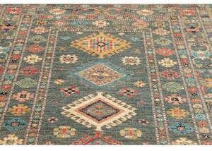 Tappeto Kazak Fine Stilizzato Verde Petrolio Multicolore 148x202 Cm