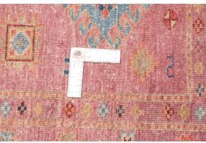 Tappeto Kazak Fine Stilizzato Rosso Antico Blu Ottanio 150x201 Cm