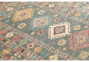 Tappeto Kazak Fine Stilizzato Verde Petrolio Multicolore 148x202 Cm