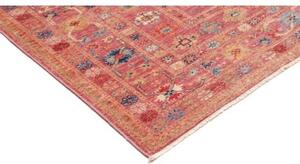 Tappeto Kazak Fine Stilizzato Rosso Antico Blu Ottanio 150x201 Cm