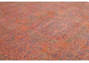 Tappeto Kairo Geometrico Rosso Mattone Blu Avio 272x377 Cm