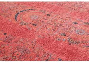 Tappeto Floralia Stilizzato Rosso Corallo Blu Avio 250x309 Cm