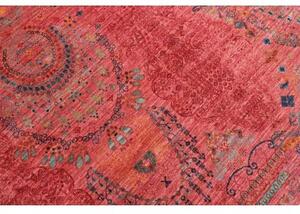 Tappeto Floralia Stilizzato Rosso Corallo Blu Avio 250x309 Cm