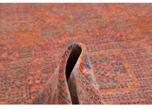 Tappeto Kairo Geometrico Rosso Mattone Blu Avio 272x377 Cm