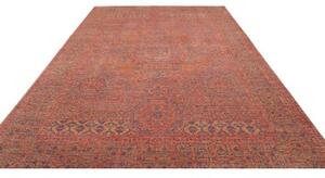 Tappeto Kairo Geometrico Rosso Mattone Blu Avio 272x377 Cm
