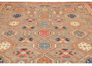 Tappeto Floralia Geometrico Grigio Tortora Rosso Mattone 277x370 Cm