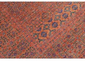 Tappeto Kairo Geometrico Rosso Mattone Blu Avio 272x377 Cm