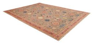 Tappeto Floralia Geometrico Grigio Tortora Rosso Mattone 277x370 Cm