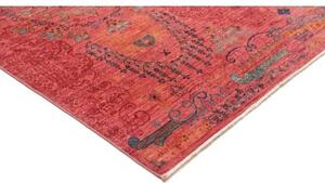 Tappeto Floralia Stilizzato Rosso Corallo Blu Avio 250x309 Cm