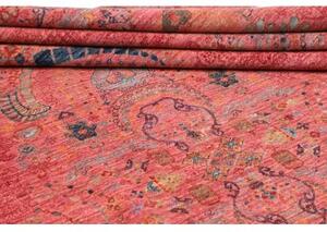 Tappeto Floralia Stilizzato Rosso Corallo Blu Avio 250x309 Cm