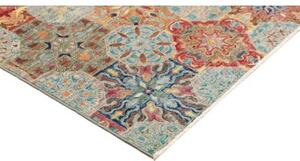 Tappeto Floralia Geometrico Azzurro Rosso 239x307 Cm