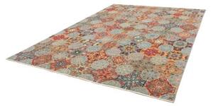 Tappeto Floralia Geometrico Azzurro Rosso 239x307 Cm