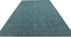 Tappeto Zigler Fine Floreale Verde Petrolio Grigio Chiaro 243x350 Cm