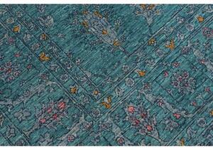 Tappeto Zigler Fine Floreale Verde Petrolio Grigio Chiaro 243x350 Cm