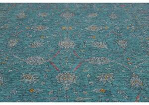 Tappeto Zigler Fine Floreale Verde Petrolio Grigio Chiaro 243x350 Cm