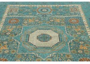 Tappeto Kairo Stilizzato Verde Petrolio Beige 169x240 Cm