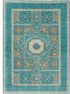 Tappeto Kairo Stilizzato Verde Petrolio Beige 169x240 Cm