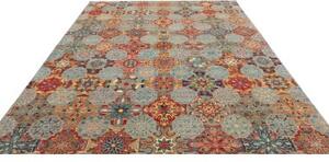 Tappeto Floralia Geometrico Azzurro Rosso 239x307 Cm