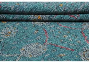 Tappeto Zigler Fine Floreale Verde Petrolio Grigio Chiaro 243x350 Cm