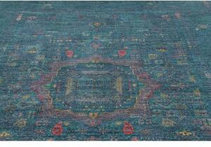 Tappeto Kairo Stilizzato Verde Petrolio Blu 210x294 Cm