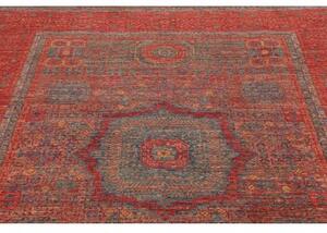 Tappeto Kairo Stilizzato Rosso Mattone Blu Petrolio 175x240 Cm