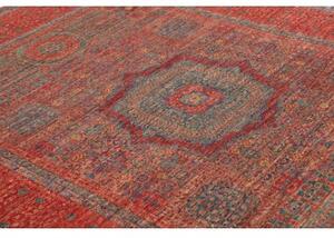 Tappeto Kairo Stilizzato Rosso Mattone Blu Petrolio 175x240 Cm