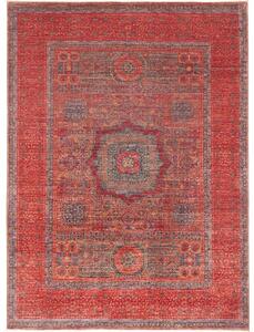 Tappeto Kairo Stilizzato Rosso Mattone Blu Petrolio 175x240 Cm