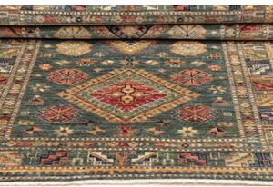 Tappeto Kazak Fine Stilizzato Verde Petrolio Beige 102x148 Cm