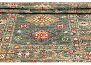 Tappeto Kazak Fine Geometrico Verde Salvia Beige 105x151 Cm