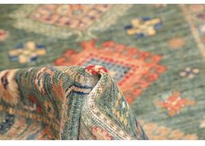 Tappeto Kazak Fine Geometrico Verde Salvia Beige 105x151 Cm