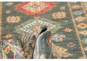 Tappeto Kazak Fine Geometrico Verde Petrolio Beige 125x181 Cm