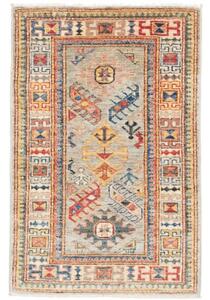 Tappeto Kazak Fine Geometrico Grigio Multicolore 66x99 Cm