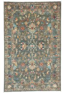Tappeto Zigler Fine Floreale Blu Petrolio Grigio 97x154 Cm
