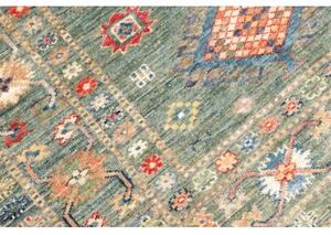 Tappeto Kazak Fine Geometrico Verde Salvia Beige 105x151 Cm