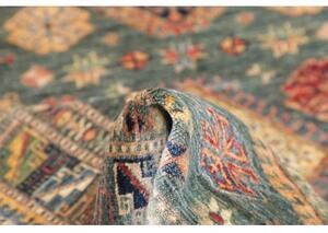 Tappeto Kazak Fine Stilizzato Verde Petrolio Beige 102x148 Cm