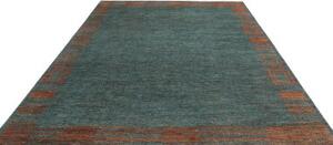 Tappeto Cromopura Geometrico Verde Petrolio Rame 246x307 Cm