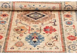 Tappeto Kazak Fine Stilizzato Beige Blu 79x123 Cm