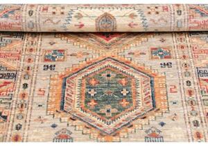 Tappeto Kazak Fine Stilizzato Beige Rosso 77x128 Cm