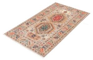 Tappeto Kazak Fine Stilizzato Beige Rosso 77x128 Cm