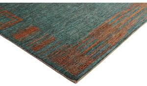 Tappeto Cromopura Geometrico Verde Petrolio Rame 246x307 Cm