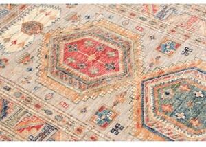 Tappeto Kazak Fine Stilizzato Beige Rosso 77x128 Cm