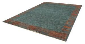 Tappeto Cromopura Geometrico Verde Petrolio Rame 246x307 Cm