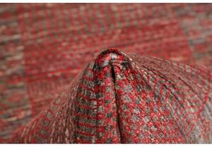 Tappeto Cromopura Geometrico Rosso Scuro Marrone Corsia 81x254 Cm