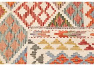Tappeto Kilim Geometrico Avorio Arancione 117x179 Cm