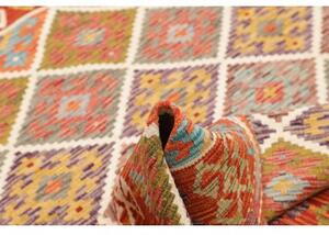 Tappeto Kilim Geometrico Rosso Beige 133x183 Cm